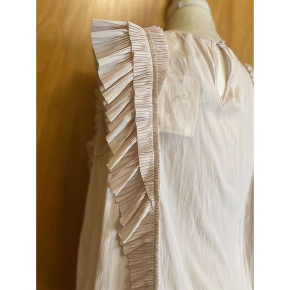 Joie Silk Pleated -Ruffle Blouse Top Size  L - Picture 5 of 15